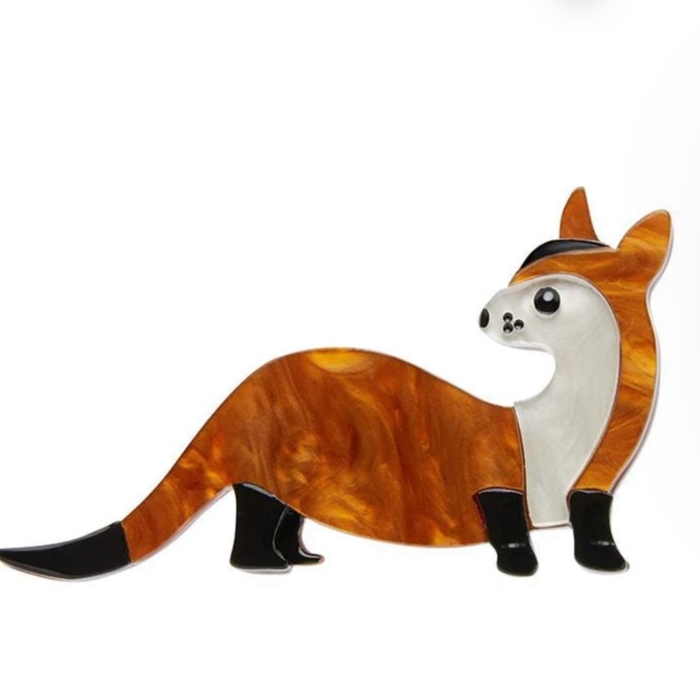 Erstwilder Prince of the Prarie Black-Footed Ferret Brooch